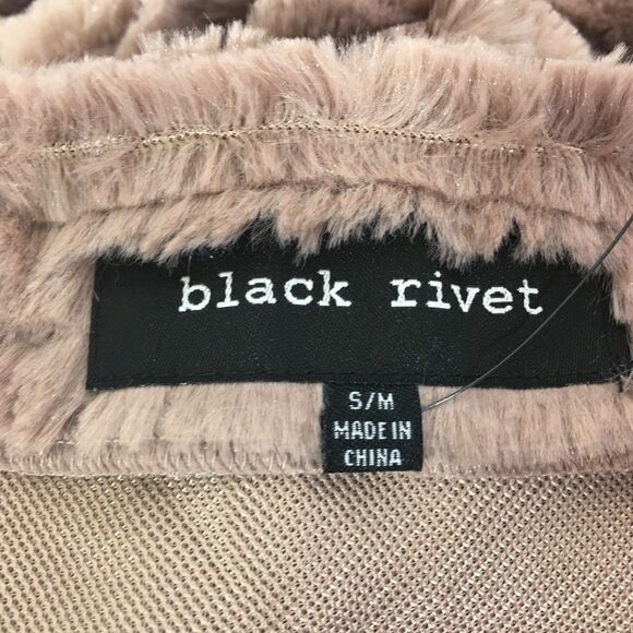 black rivet faux fur blush poncho shawl cape NEW size small medium mauve - Picture 6 of 10